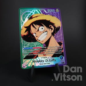 One Piece Monkey .D. Luffy Custom Leader EB02-010 Green Purple Card Game #3