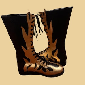 Men Wrestling Boots, Handmade Wrestling Long Boots, Pro Wrestling Gear, Pro Wrestling Boots, Custom Wrestling Boots, Wrestling Footwear Gift