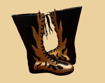 Men Wrestling Boots, Handmade Wrestling Long Boots, Pro Wrestling Gear, Pro Wrestling Boots, Custom Wrestling Boots, Wrestling Footwear Gift