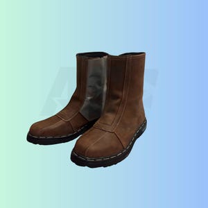 Mandalorian Boots, Leather Cosplay Shoes, Brown Distressed Leather Cosplay Boots, Mandalorian shoes real leather, Leather Cosplay Shoes