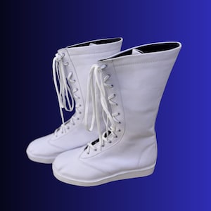 Aangepaste lange worstellaarzen, professionele worstellaarzen, worstellaarzen heren, dames worstellaarzen, geitenleer leren worstellaarzen, veterlaarzen cadeau voor haar
