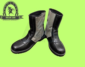Mandalorian Schwarze Stiefel, die mandalorianische kundenspezifische Mando-Stiefel Star Wars, kundenspezifische Leder Mando-Stiefel, mandalorianische Cosplay Schuhe handgemacht