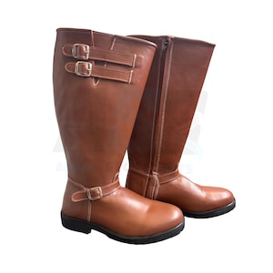 Bottes d'équitation marron pour hommes | Bottes d'équitation en cuir à boucle pour hommes | Grandes bottes d'équitation anglaises | Bottes d'équitation