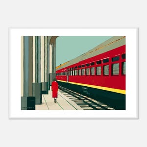 Póster enmarcado de Vettorica: Paisaje minimalista de los años 70 | Arte de pared vintage, decoración bohemia - n.º 40