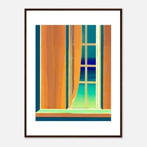 Póster enmarcado de Vettorica: Paisaje minimalista de los años 70 | Arte de pared vintage, decoración bohemia - n.º 39