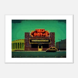 Póster enmarcado de Vettorica: Paisaje minimalista de los años 70 | Arte de pared vintage, decoración bohemia - n.º 47