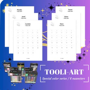 TOOLI-ART- Nuanciers adaptés pour les 6 packs - Special Color Series - Jewel/Confetti/Pastel/Metallic/Glitter/Neon - à imprimer