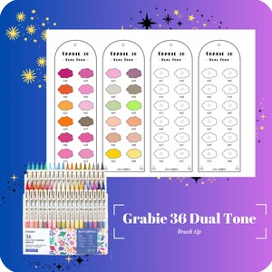 GRABIE 36 Dual Tone Brush - 76 couleurs numérotées - Nuancier Nuage - à imprimer