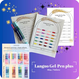 LANGUO Gel Pen Plus - Shiny Style (1.0mm) - Color chart suitable for 24 and 16 pack - to print