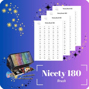 NICETY 180 Brush - Genummerde kleurenkaart - om af te drukken -