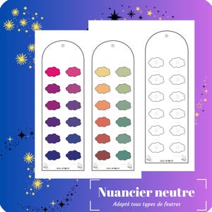 Carta de colores UNIVERSAL - adecuada para todas las marcas de rotuladores -