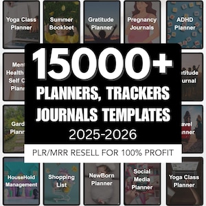 15000+ Canva Template Bundle: Planners, Journals, Trackers (PLR & MRR)