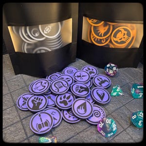 DnD Character Class Tokens – Perfect Dungeon Master gift - 3D printed for DnD, Pathfinder and DnD accessory or DnD gift idea.