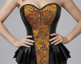 Corsé victoriano para mujer, bustier jacquard, lencería gótica renacentista, disfraz vintage burlesque, top corsé steampunk