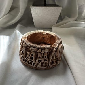 Natural Stone Ashtray | Handmade Marble Cigar Tray | Rustic Home Decor Accessory