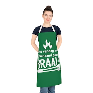 Braai-Inspired Cotton Adult Apron: Fun US Cooking Gift