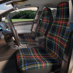 Set of 2 Royal Stewart Car Seat Covers | Universal Fit, Polyester Fabric