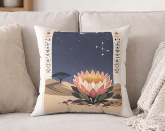 Boho Desert Botanical Throw Pillow