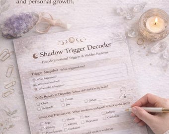 Foglio di lavoro di autoriflessione / Decodificatore di trigger emotivi (download digitale)