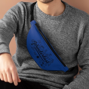 Wanderlust Fanny Pack - Hip Bag for Travel, Polyester Fabric