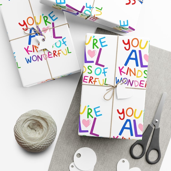 Rainbow Colorful Gift Wrap | Eco-Friendly, Satin or Matte