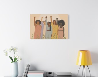 Canvas Wall Decor Women Empowerment Art Print 12x9 Inches