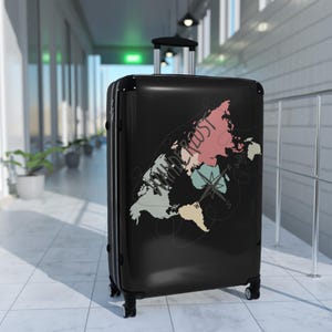 Wanderlust Suitcase with World Map Design - Travel Luggage for Adventure Seekers, Perfect Gift for Travelers, Eco-Friendly Travel