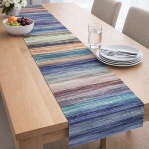 Colorful Striped Dining Table Runner | Cotton Twill | Polyester