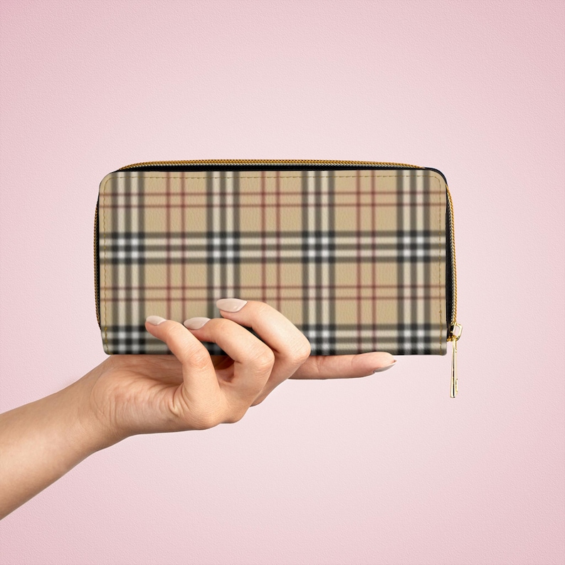 Plaid Classic PU Leather Zip Wallet: Bohemian Coin Purse for Women image 1