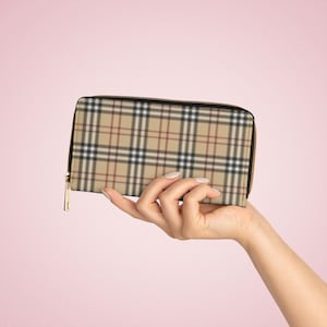 Plaid Classic PU Leather Zip Wallet: Bohemian Coin Purse for Women image 2