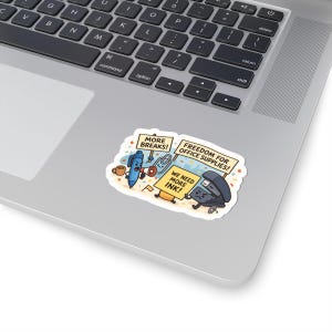 Kiss-Cut Stickers with Funny Office Supplies Design, Laptop Decor