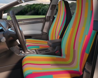 Fundas de asiento de coche a rayas de colores, ajuste universal - Protección para el interior del automóvil