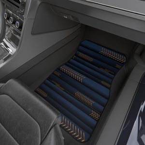 Abstract Blue Rose Gold Arrow Car Floor Mats Set | Modern Auto Accessories image 2