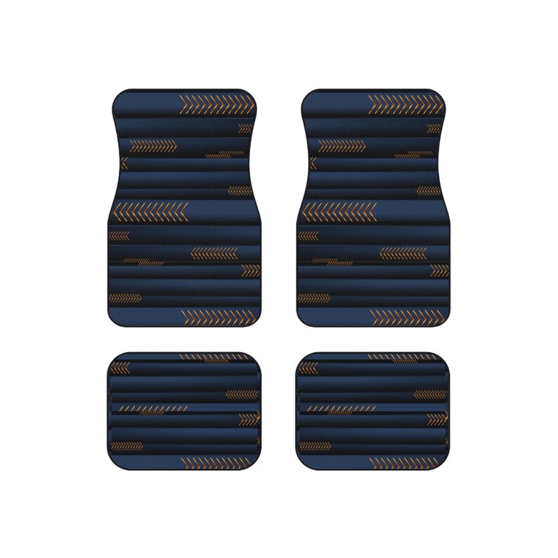 Abstract Blue Rose Gold Arrow Car Floor Mats Set | Modern Auto Accessories image 5
