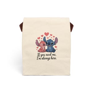 Lilo & Stitch Lunch Bag, Canvas Lunch Bag, Back to School Lunch Bag