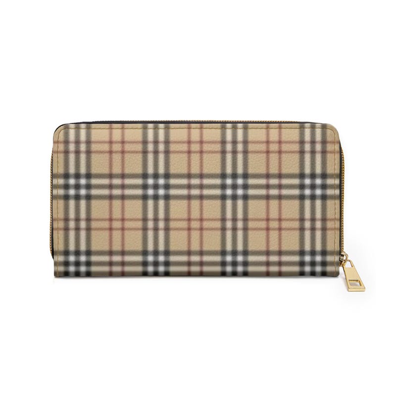 Plaid Classic PU Leather Zip Wallet: Bohemian Coin Purse for Women image 4