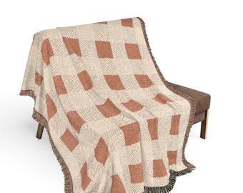 Gingham Plaid Woven Blanket | Cozy Throw, Checkered Home Decor, Christmas Gift for Mom