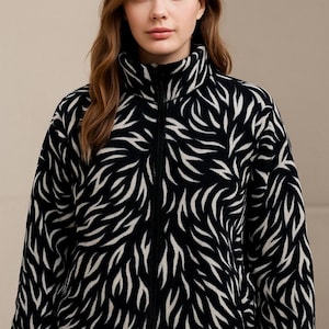 Stylish Puffer Jacket for Women - Quilted Winter Coat, Flame Design, Polyester XS-3XL