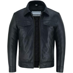 Chaquetas de cuero para motocicleta para hombre, hechas a mano, estilo casual, estilo motociclista, suave, de piel de vaca auténtica, estilo carreras, con certificación CE.