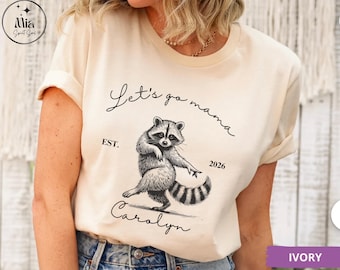 Custom Let’s Go Mama Raccoon Comfort Colors Shirt, Racoon Love Gift, Raccoons Wild Animal Gift, Funny Racoon Shirt, Funny Trash Panda Tshirt