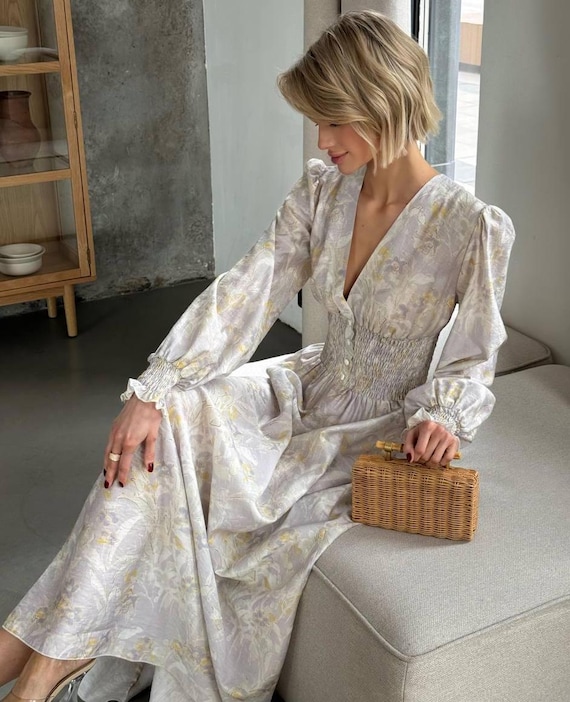 lightweight long sleeve maxi dress Feel the Wind Lightweight Long Sleeve White Avery Mae Dress Avery Mae Boutique