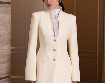 Two Piece Suit Set, Blazer And Pants Set, Women Tailored Suit, Office Suit With Blouse, Luxury Business Outfit, Chic Formal Set