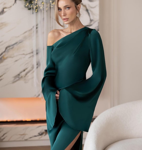 sheen green dress Aura Sheen Green Linen Drape Dress: Elevate Your Style with Timeless  Elegance"  charkhee