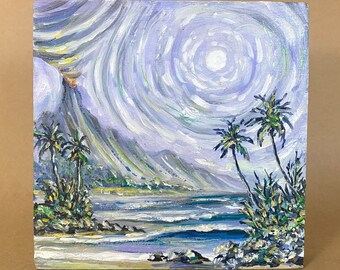 Small Tropical Hawaii Oil Painting / Meticulous Detail / Collectible Hawaiian Art