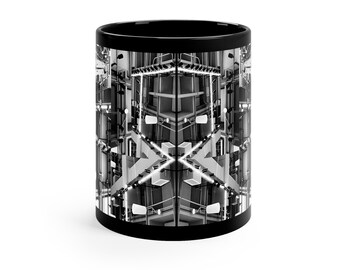 Modern Art Photo Coffee Mug,  Black Mug, Cup for Designer, Architects Coffee Mug 11oz, Photo of Modern Design ArtbyDennis