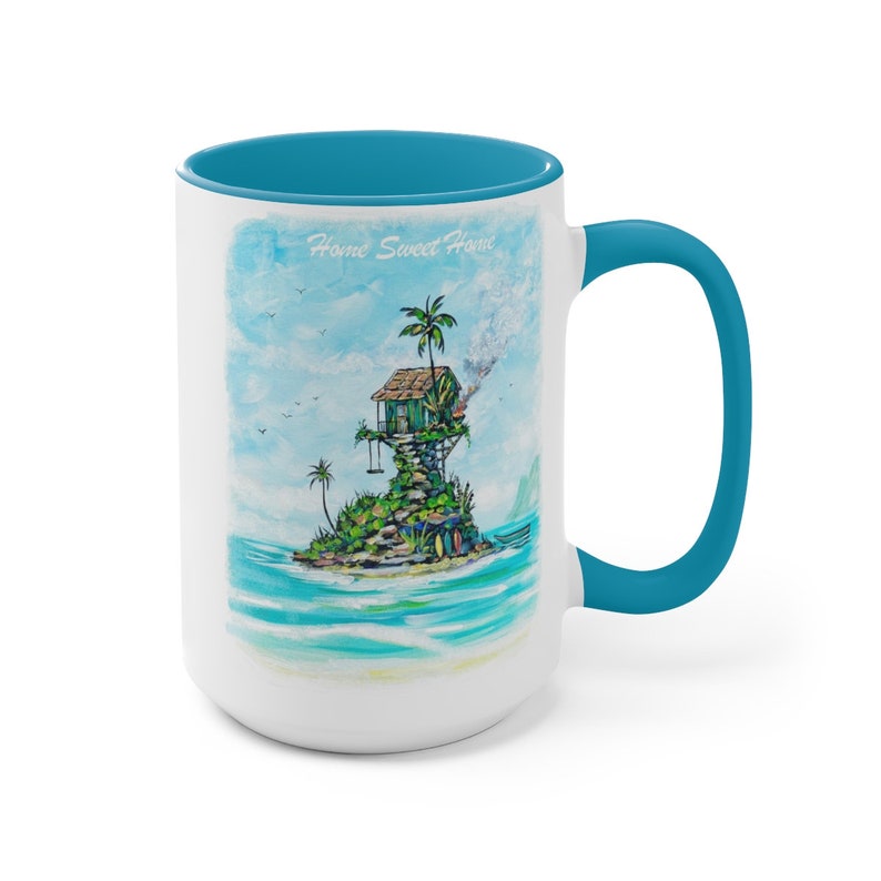 Coffee Mug 15oz, Surfers Beachcomber, beach house, SWEET HOME SWEET, Hawaiian style image 3