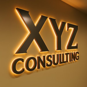 Outdoor Office Signage, Custom 3D Metal Backlit Sign, Illuminated Company Logo Sign, Modern LED Business Logo, 3D Business Sign , 3D Logo