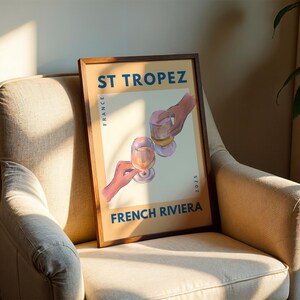 St Tropez Digital Download Poster | Saint Tropez Wall Art | Côte d'Azur Decor | Cote d'Azur Print | South of France