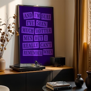 Purple Olivia Rodrigo Poster, 'Bad Idea Right' Art, Guts Album Print, Music Fan Decor, Bedroom Poster