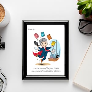 Gift for Male Boss, Personalized Boss Gift, Thank you gift for supervisor, National boss day, Boss cartoon, Presents for my boss